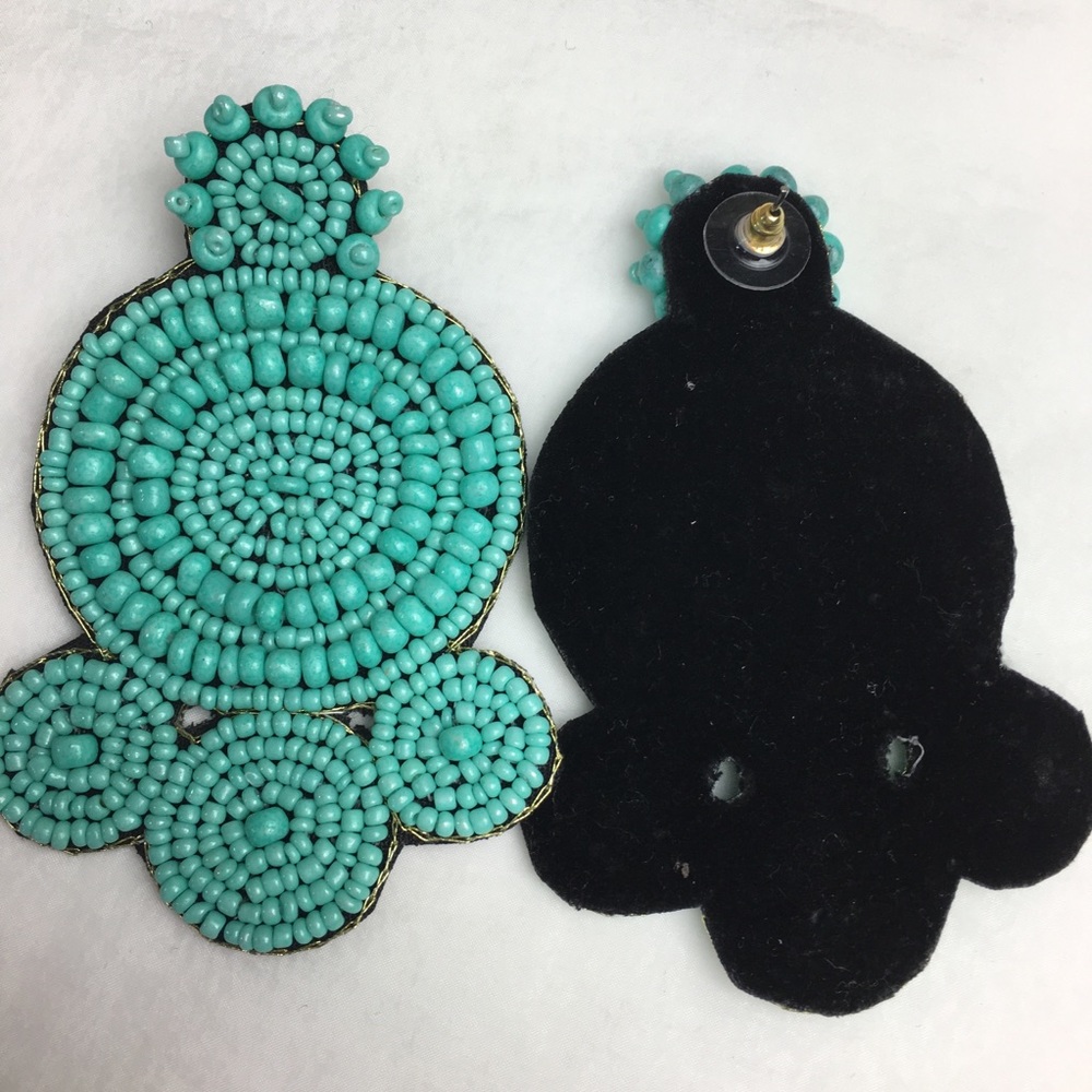 Carmen Turquoise Bead Drop Earrings - Picture 3 of 5